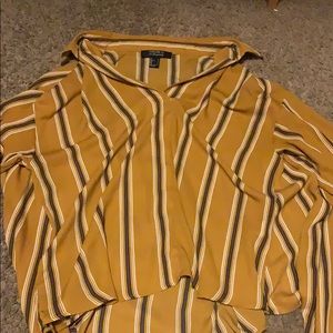 Yellow loose tie back blouse